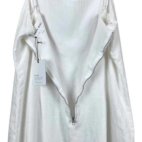 NEW Bella Dahl Cami Midi Linen Dress White Spaghetti Straps - Picture 2 of 8
